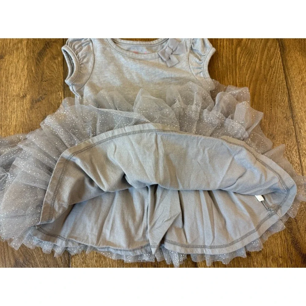 Cherokee Baby‎ Girl Dress 18 Months Silver Gray Ruffle Tulle Tutu Outfit Summer